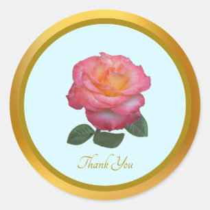 Thank You Pink Rose Sticker
