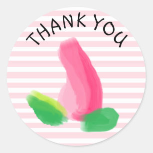 Thank you Pink Rosebud Stickers