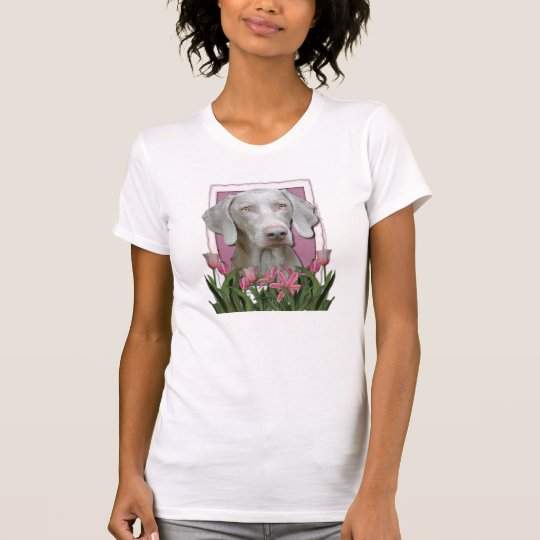 Thank You - Pink Tulips - Weimeraner - Golden Eyes T-Shirt