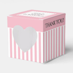 Thank You Pink/White /White Stripes Pattern Favor Box