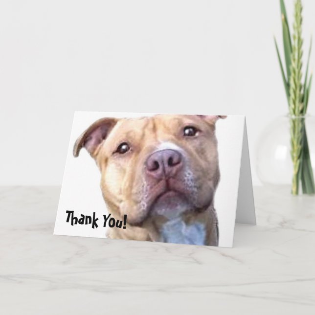Thank You Pitbull greeting card (Front)