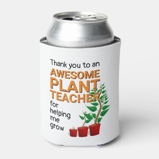 Thank You Plant Teacher Monogram Can Cooler (Can Front)