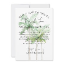 Thank You Plate Card