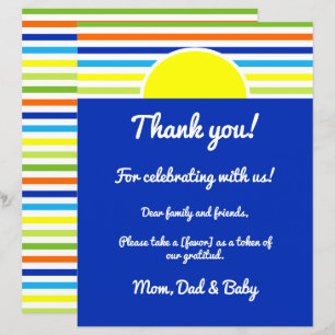 Thank You Please Take Favour Summer Stripes Shower