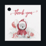 Thank you Polar Bear Santa Christmas Baby Shower  Favour Tags<br><div class="desc">This design may be personalized in the area provided by changing the photo and/or text. Or it can be customized by clicking Personalize this Template and then choosing the click to customize further option and delete or change the colour of the background, add text, change the text colour or style,...</div>