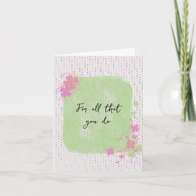 Thank You Polka Dots Card (Front)