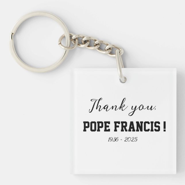 Thank you, Pope Francis! passed away Wind Chime Keychain (Front)