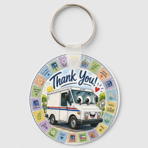 Thank you postal workers appreciation keychain