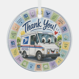 Thank you Postal Workers  Glass Ornament