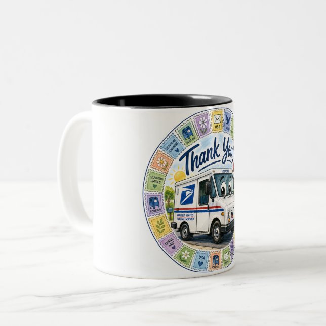 Thank you Postal Workers  Two-Tone Coffee Mug (Front Left)