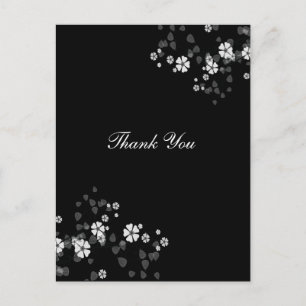 Thank you postcar, white blossoms postcard