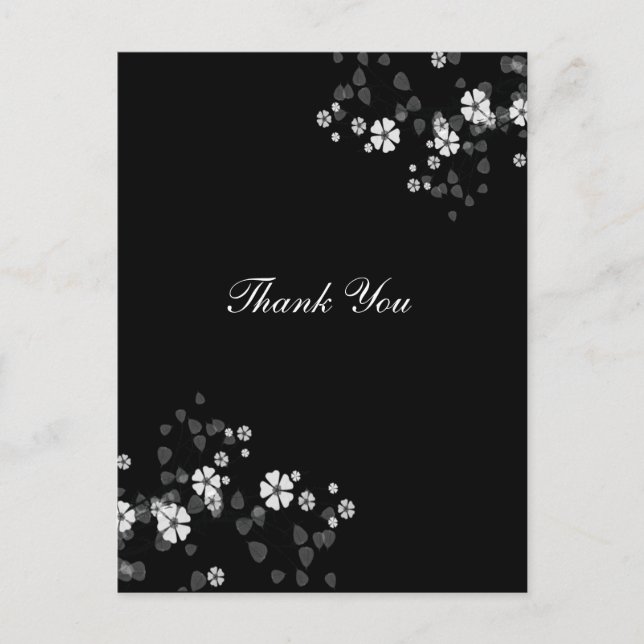 Thank you postcar, white blossoms postcard (Front)
