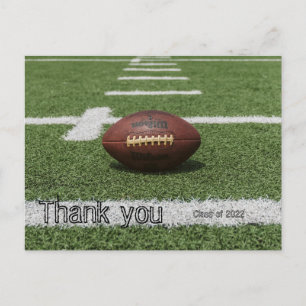 Thank you postcard rugby ball sporty class of year
