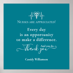 Thank You Poster Patient to Nurse Personalized