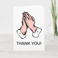 Thank You Praying Hands Church Card