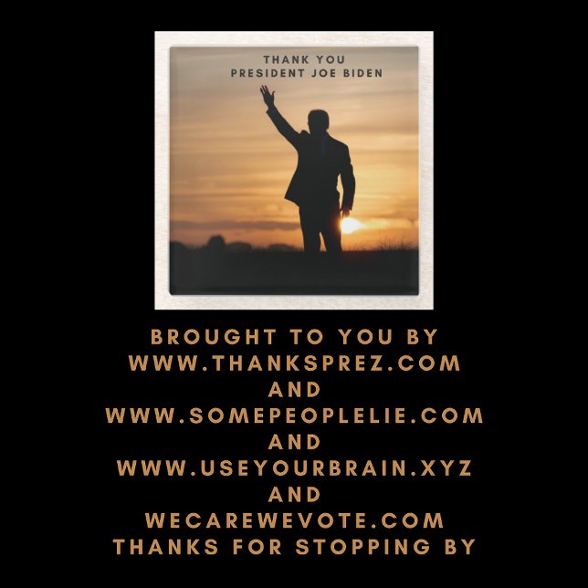 Thank you President Joe Biden Glass Coaster (Creator Uploaded)