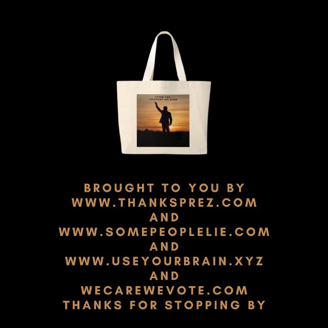 Thank you President Joe Biden Large Tote Bag (Creator Uploaded)