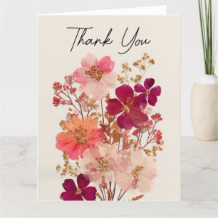 Thank You Pressed flower design Card