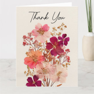 Thank You Pressed flower design Card