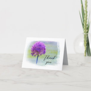 Thank You Pretty Purple Flower Photo Art  Card