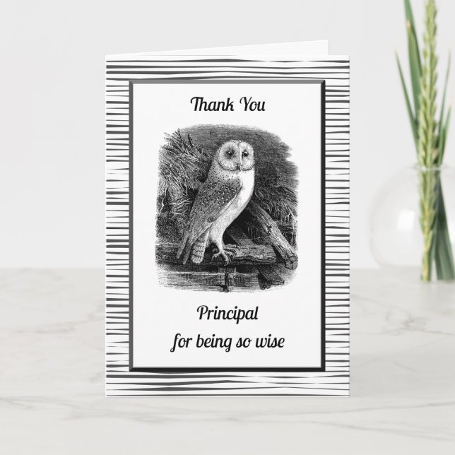 Thank You Principal for Being So Wise Card (Front)