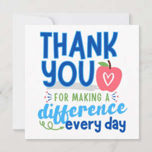 Thank You Principal, Thank You Teacher Card