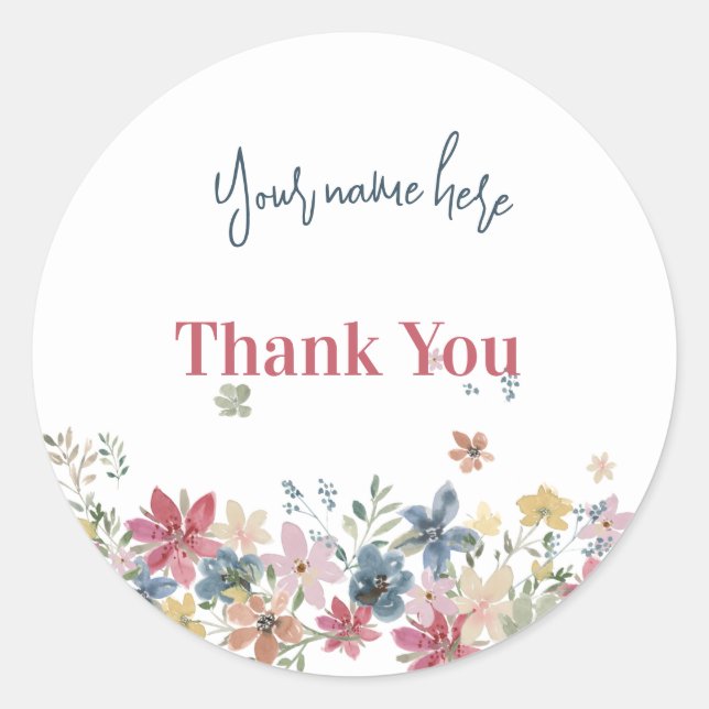 Thank You  Product Label Field Flower  (Front)