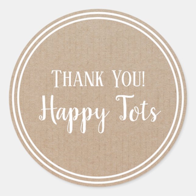 Thank you Product Modern Hipster Circle Craft Classic Round Sticker (Front)