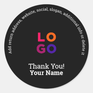 Thank You Professional Business Logo Promotional Classic Round Sticker