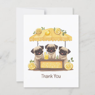Thank You Pug Dogs Lemonade Stand Postcard