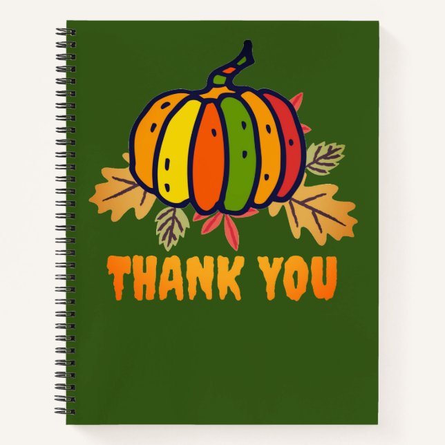 thank you pumpkin  notebook (Front)