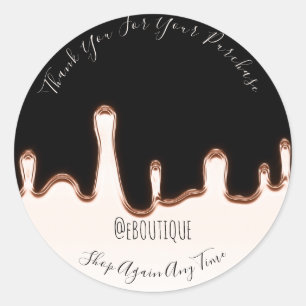 Thank You Purchase Boutique Nails Handmade Modern Classic Round Sticker