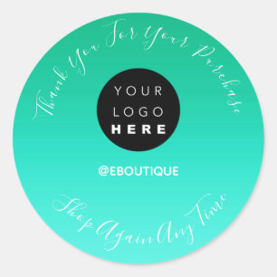 Thank You Purchase Boutique Online Logo Water Classic Round Sticker