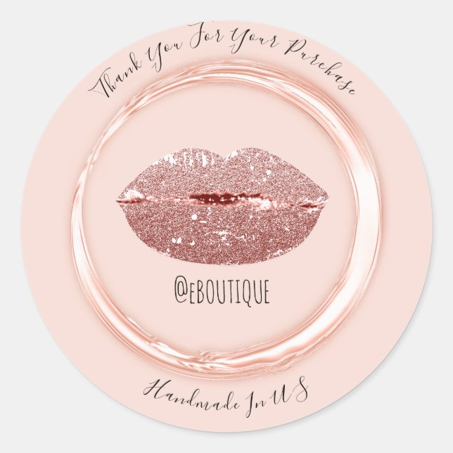 Thank You Purchase Rose Makeup Artist Lips Classic Round Sticker (Front)