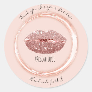 Thank You Purchase Rose Makeup Artist Lips Classic Round Sticker