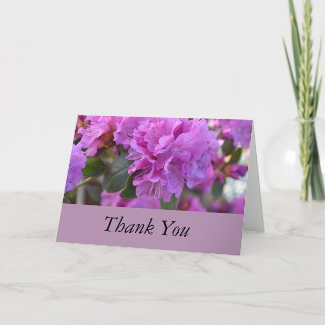 Thank You Purple Azaleas Card (Front)