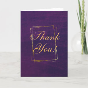 Thank You Purple Gold Folded Card 