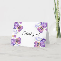 Thank you purple pansies floral