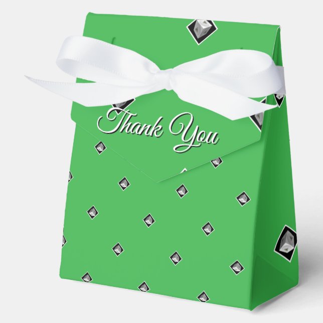 Thank You Pyramid Cube Repeat Green               Favor Box (Front)