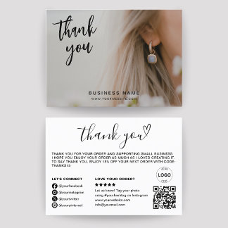 Thank You Qr Code Logo Photo Modern Business Business Card