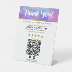 *~* THANK YOU - QR REVIEW Cosmos Galaxy Nebula AP8 Pedestal Sign