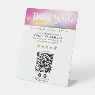 *~* THANK YOU QR REVIEW Cosmos Galaxy Nebula AP8 Pedestal Sign