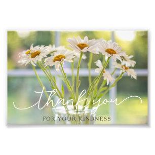 Thank You Quote Daisy Floral Photography Photo Print