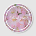 Thank You quote floral cherry blossom  photo Magnet<br><div class="desc">Classic elegant pink cherry blossom photography with  Thank You note. Elegant and romantic</div>