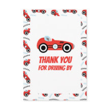 Thank You Racing Car Theme Card