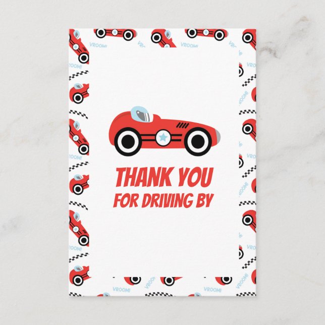 Thank You Racing Car Theme Card (Front)