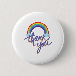 Thank you rainbow design 2 inch round button