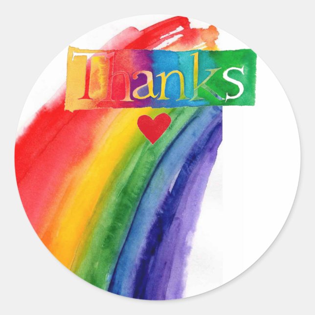 thank you rainbow sticker (Front)