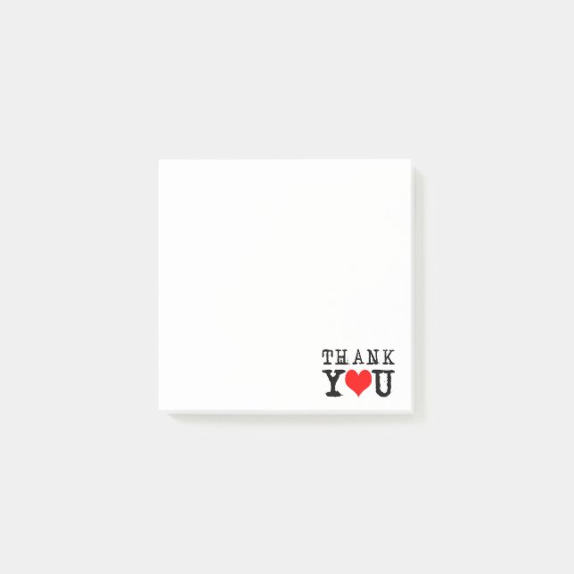 Thank You Red Heart Post-it Notes (Front)