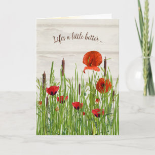 Thank You Red Poppies Card